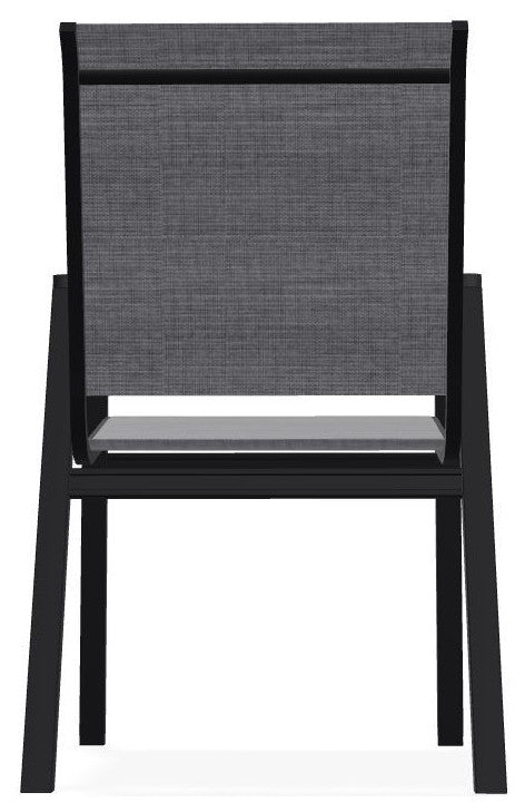 Bazza Sling Stackable Outdoor Dining Chair, Augustine Pewter/Black