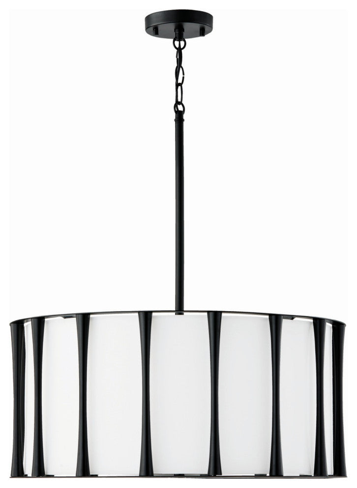 Bodie Four Light Pendant, Matte Black