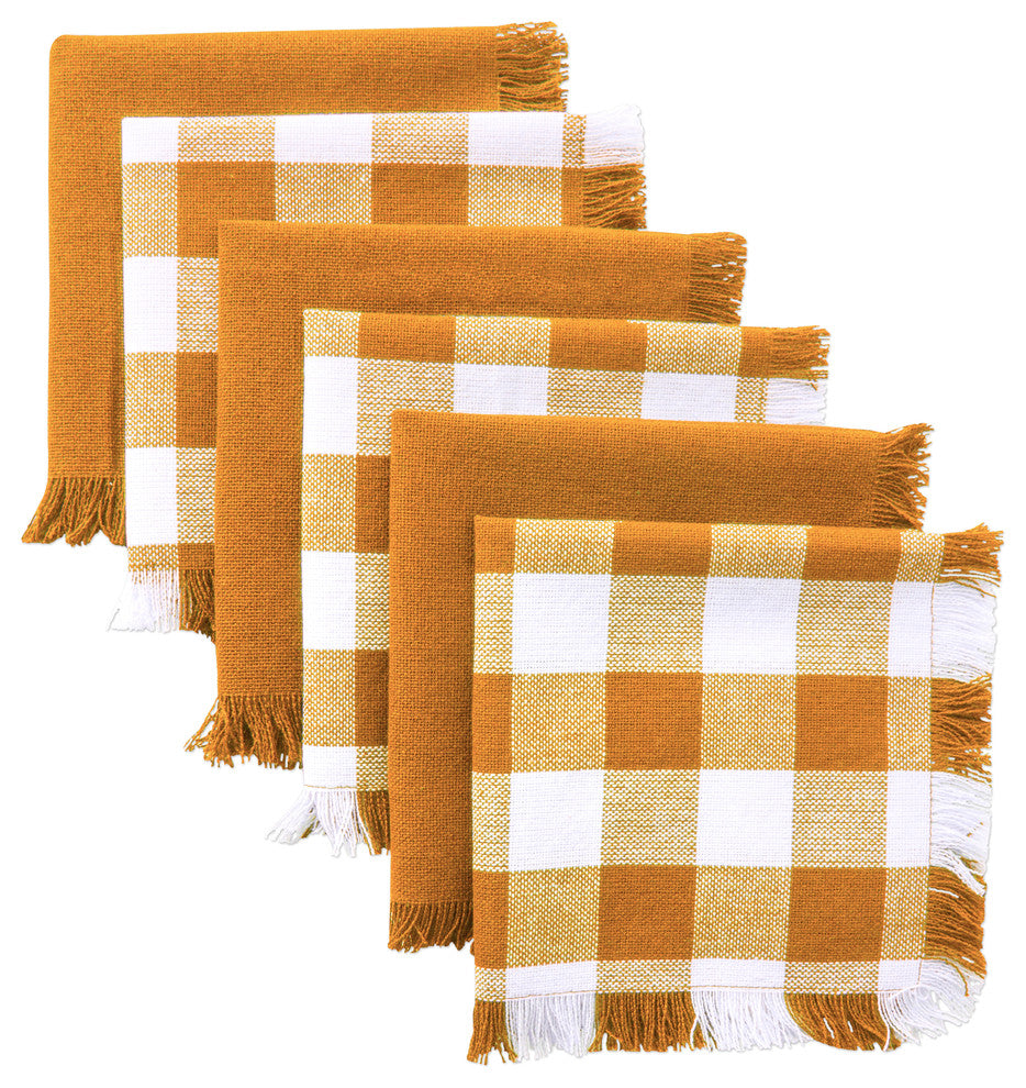 DII Assorted Pumpkin Spice Heavyweight Fringed Dishcloth, Set of 6