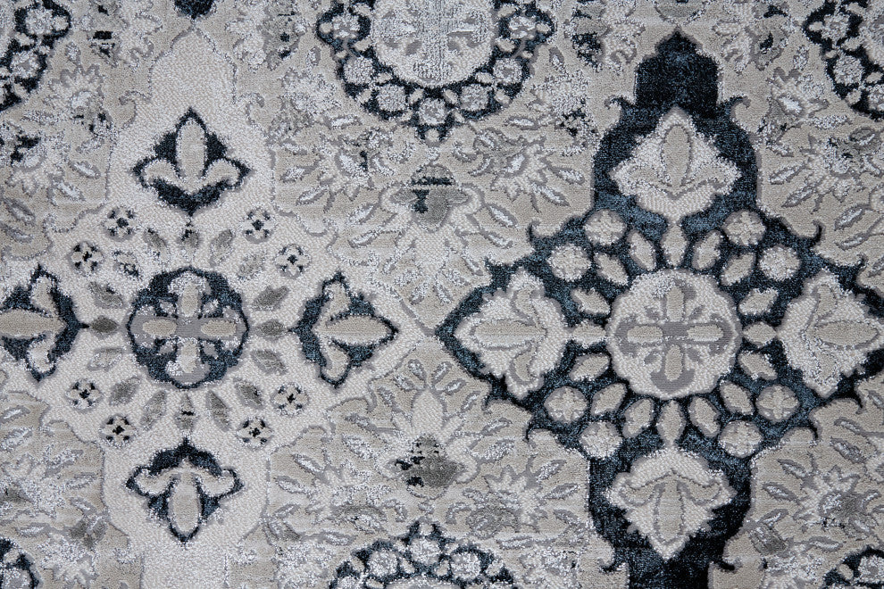 Weave & Wander Adana Metallic Rug, Ivory/Black/Silver, 10ft x 13ft-2in Rug