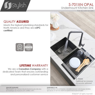 STYLISH 32in Graphite Black Double Bowl Undermount Stainless Steel Kitchen Sink