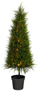 3.5' Cypress Artificial Tree With 350 LED Lights UV Resistant, Indoor/Outdoor