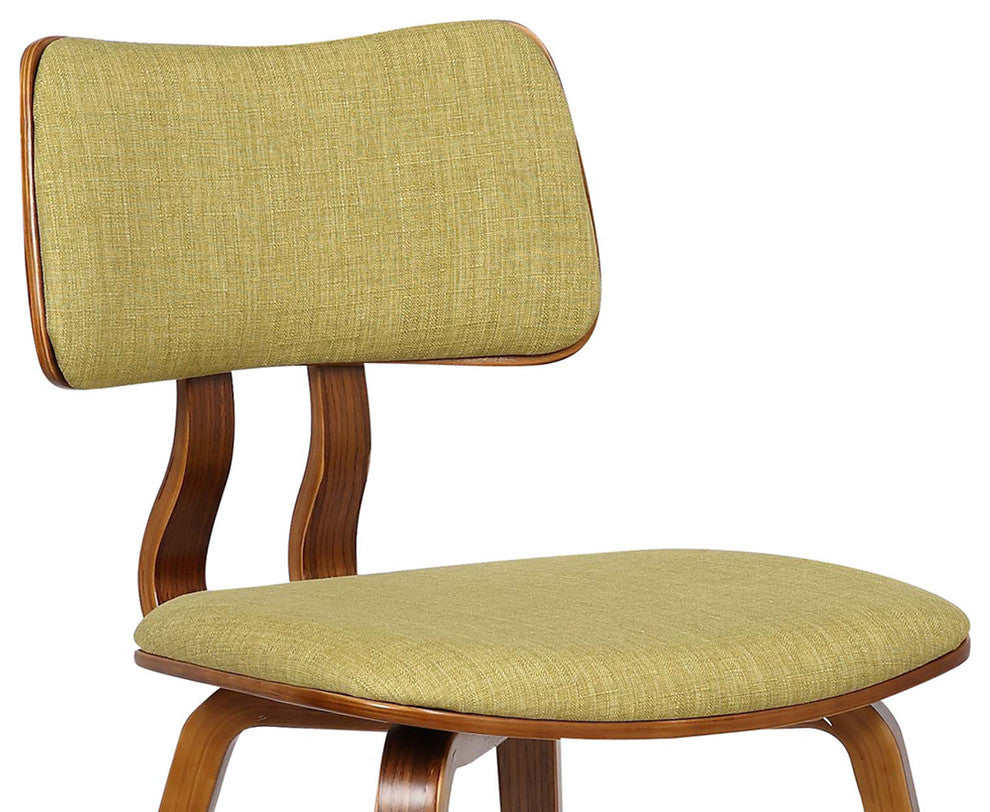 Jaguar Mid-Century Dining Chair, Walnut, Green
