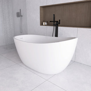 Acrylic Slipper Freestanding Flatbottom Soaking Bathtub, Gloss White, 59"29"