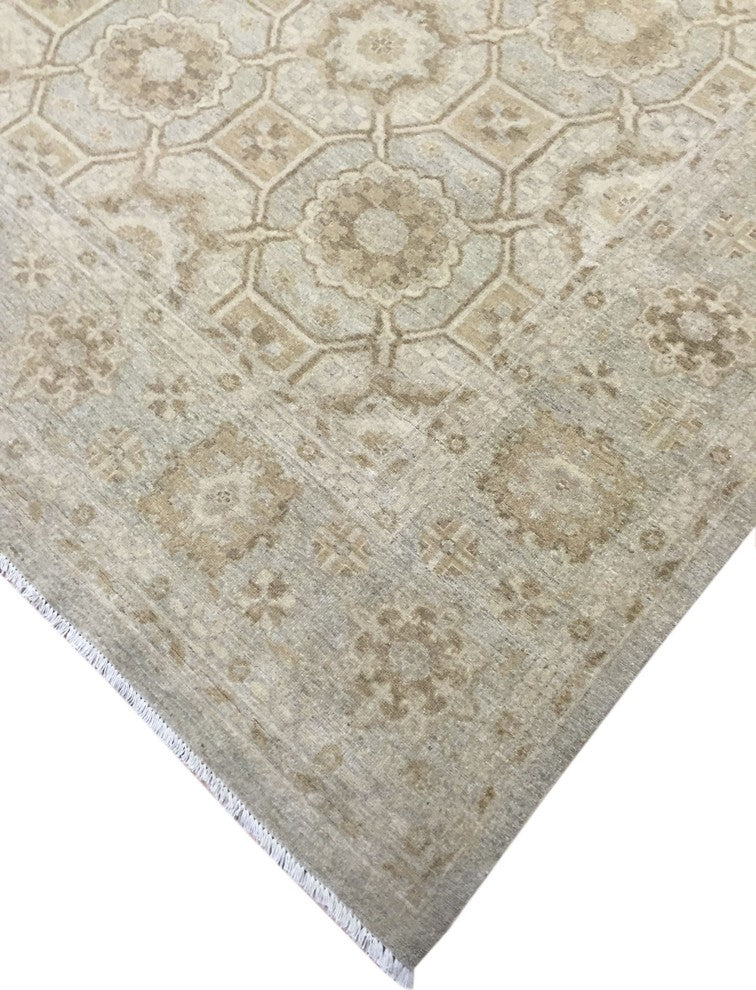 Peshawar Wesley Beige Hand-Knotted Rug, 9'1x11'9