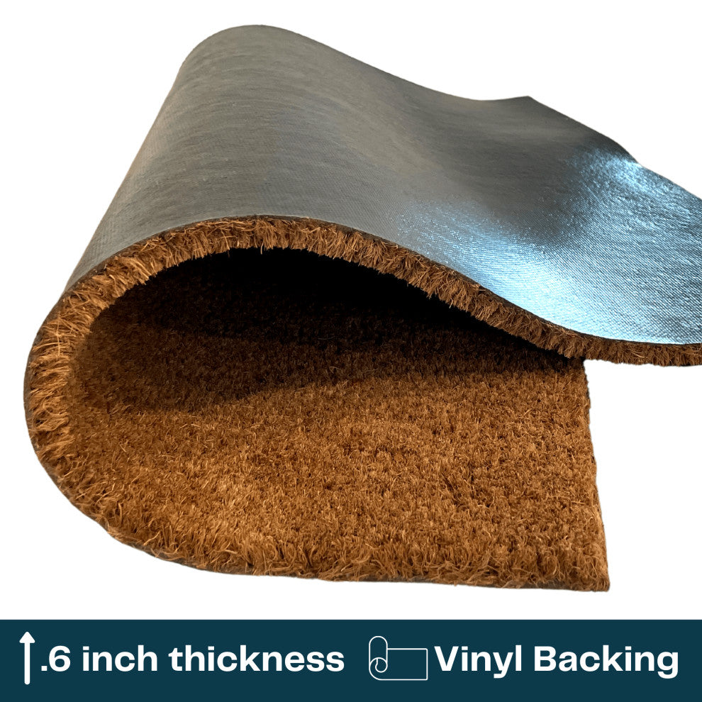 Nickel Designs Modern HOWDY Doormat, 18" x 30" inches, Black, Hand-painted