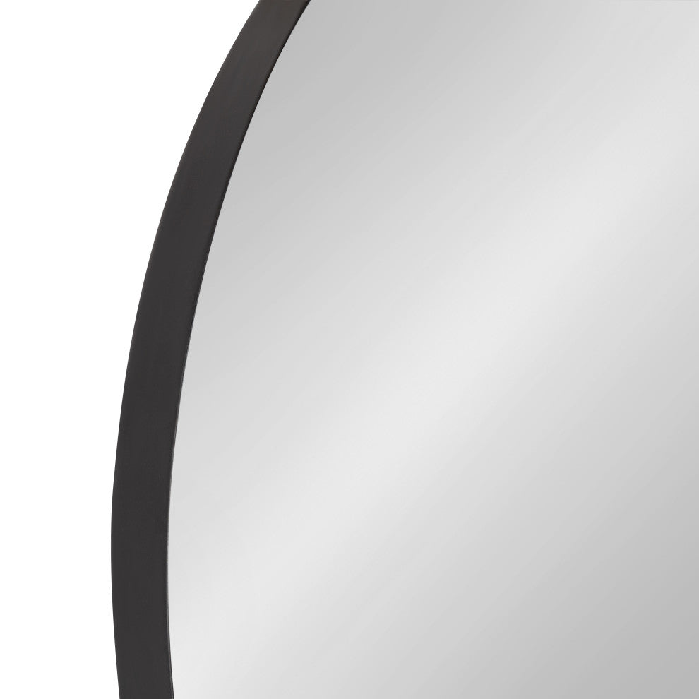 Rollo Capsule Framed Wall Mirror, Black 16x48