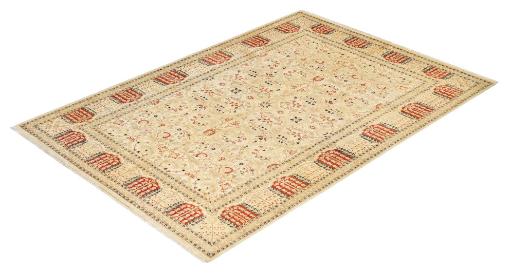 Mogul, One-of-a-Kind Hand-Knotted Area Rug Ivory, 6'4"x9'2"