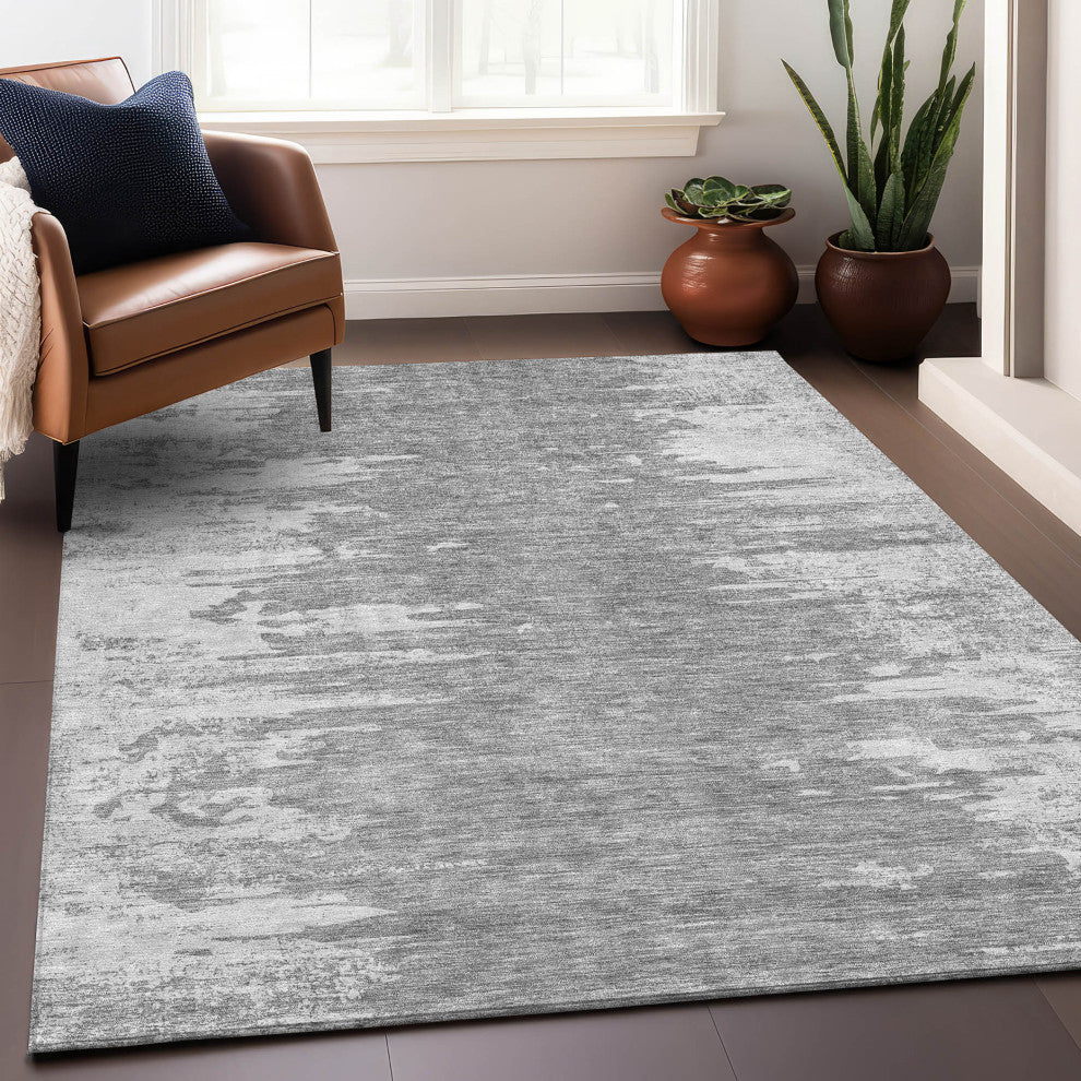 Premium Machine Washable Mayfield AMF705 Silver 2'6" x 3'10" Rug