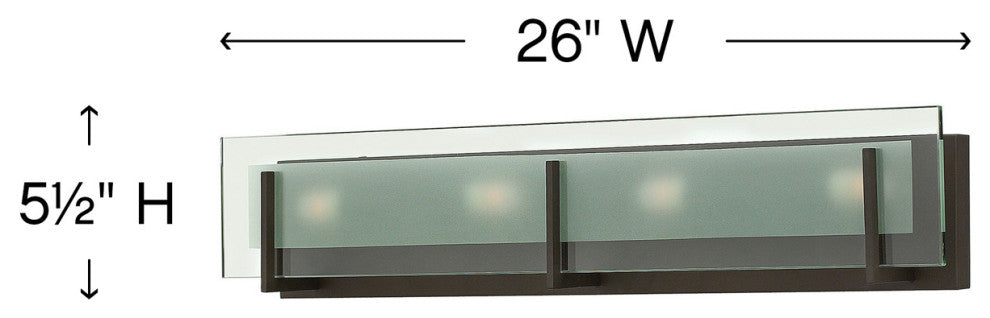 Hinkley Latitude Large Four Light Vanity, Oil Rubbed Bronze
