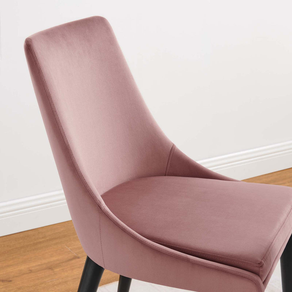 Viscount Accent Performance Velvet Dining Chairs, Set of 2, Dusty Rose