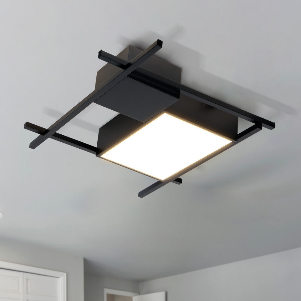 Radium 19" ETL Certified Integrated LED Ceiling Fixture, Black