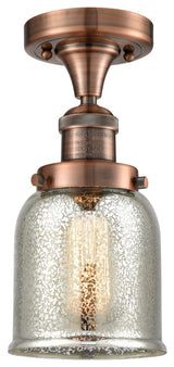 1-Light Small Bell 9" Semi-Flush Mount, Antique Copper