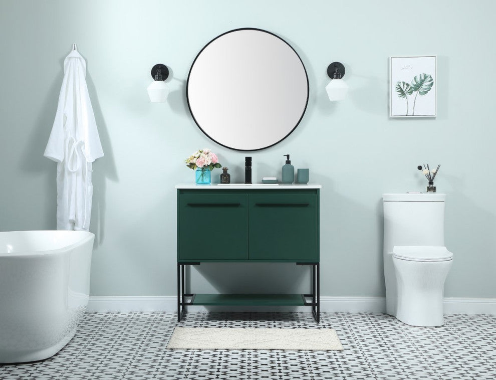 Sue 36" Single Bathroom Vanity, Green