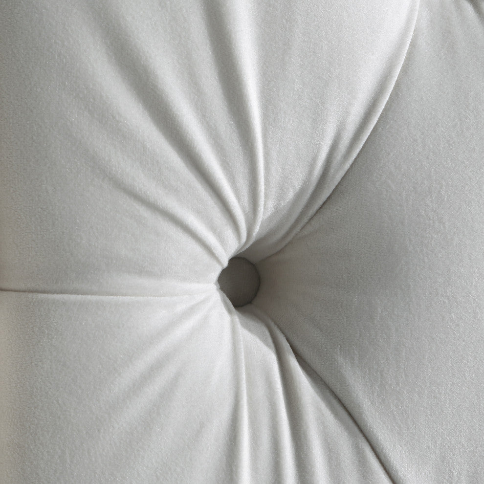 Fritz Velvet Upholstered Bed, Cream, King