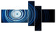 Endless Tunnel Light Blue Ripples, Abstract Canvas art print, 60"x32", 5 panels