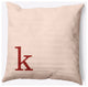 18" x 18" Modern Monogram Indoor/Outdoor Polyester Throw Pillow, Maple Red