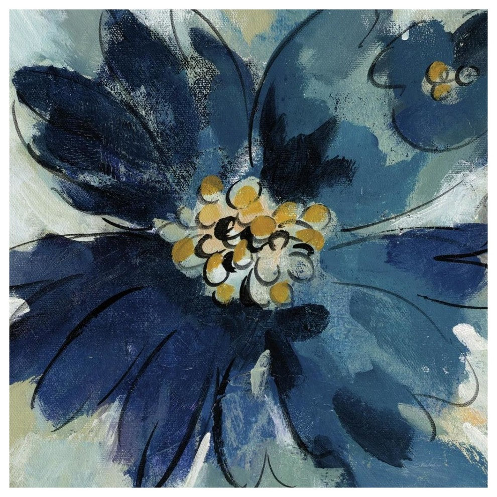"Inky Floral III" Digital Paper Print by Silvia Vassileva, 38"x38"