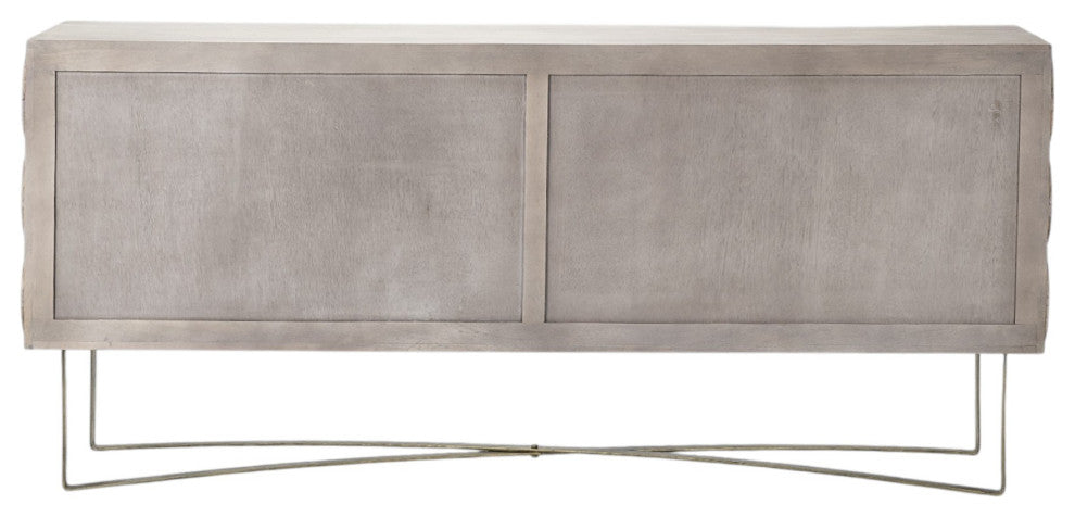 72" Light Brown Solid Wood Sideboard With Four Doors