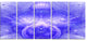 Infinite Blue Boundaries of World, Floral Canvas Art Print, 60"x28", 5 Panels