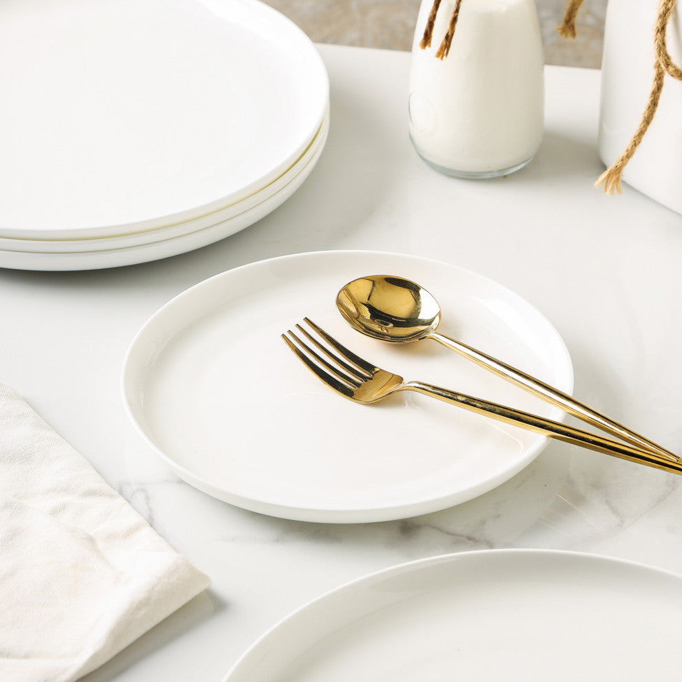 Stone Lain Gabrielle Bone China Dinnerware Set, White, 12-Piece