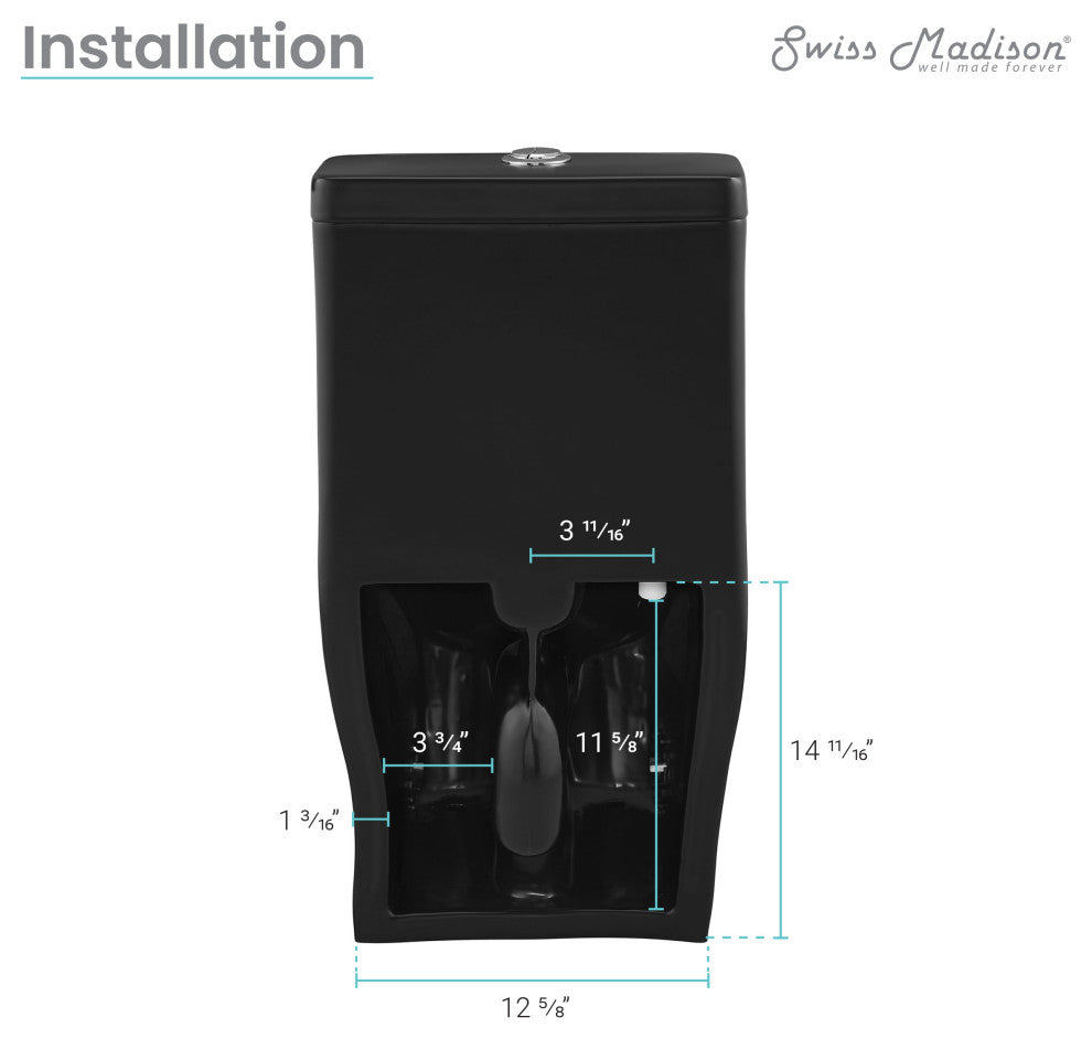 Sublime II Compact One-Piece Toilet, Dual Flush 0.8/1.28 GPF, Matte Black