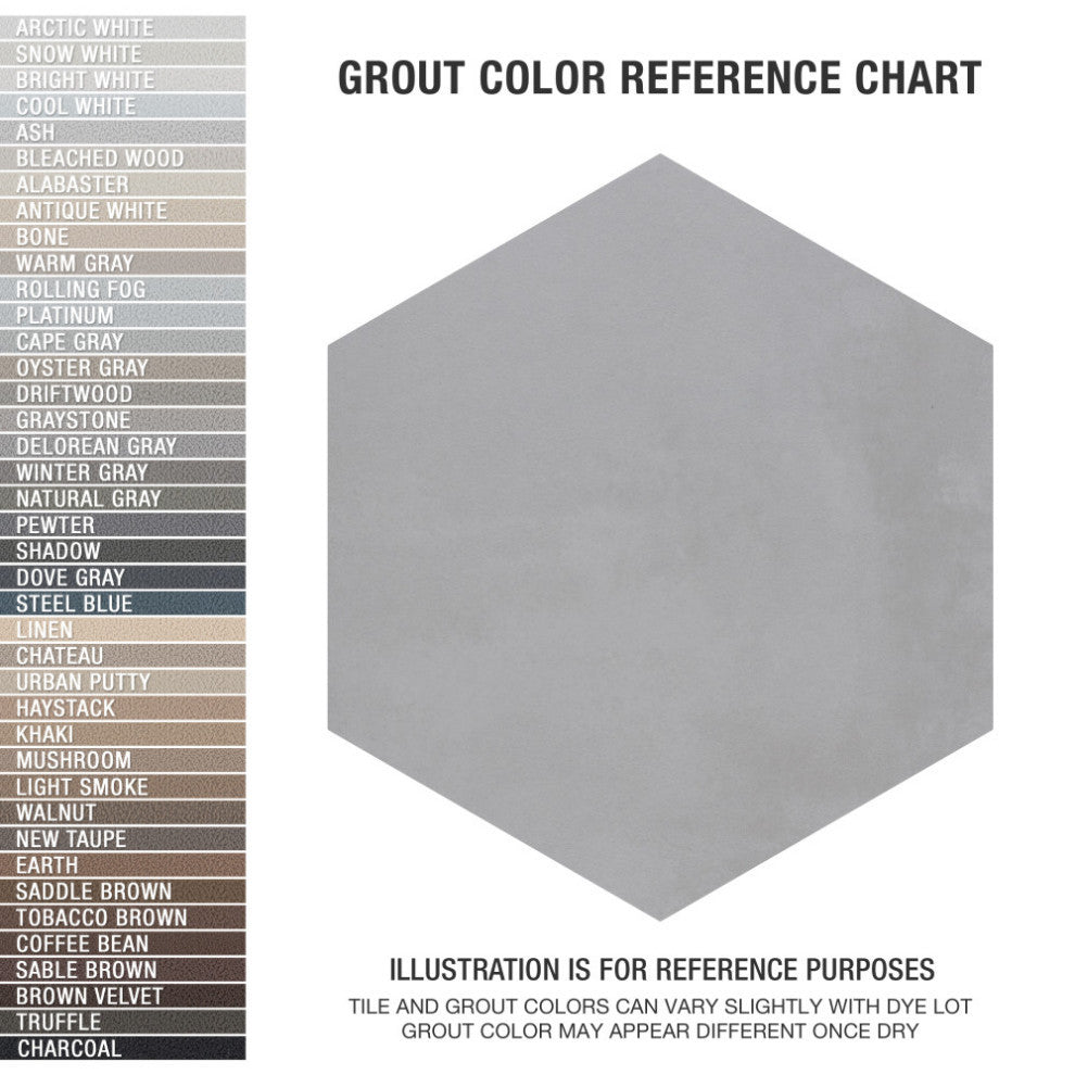 Industrial Hex Multi Mix Porcelain Floor and Wall Tile, White