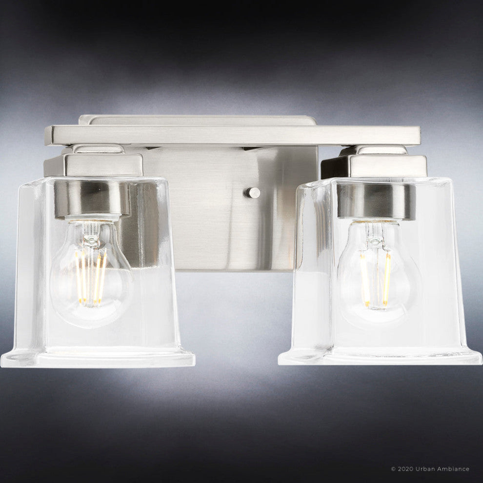 Luxury Craftsman Bath Light, Brushed Nickel