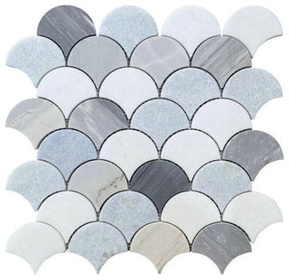 Mosaic Thassos Marble Tile Deep Ocean for Floors Walls