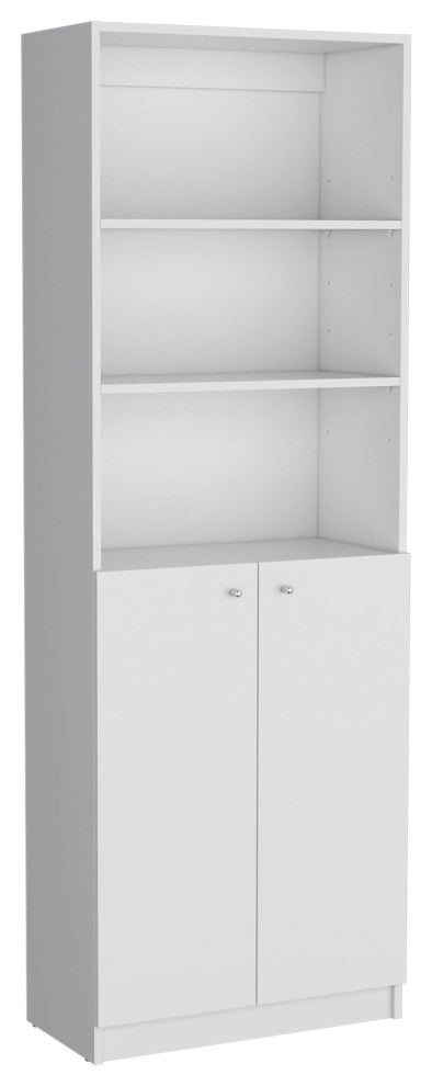 Emery 3 Piece Living Room Set with 3 Bookcases, White