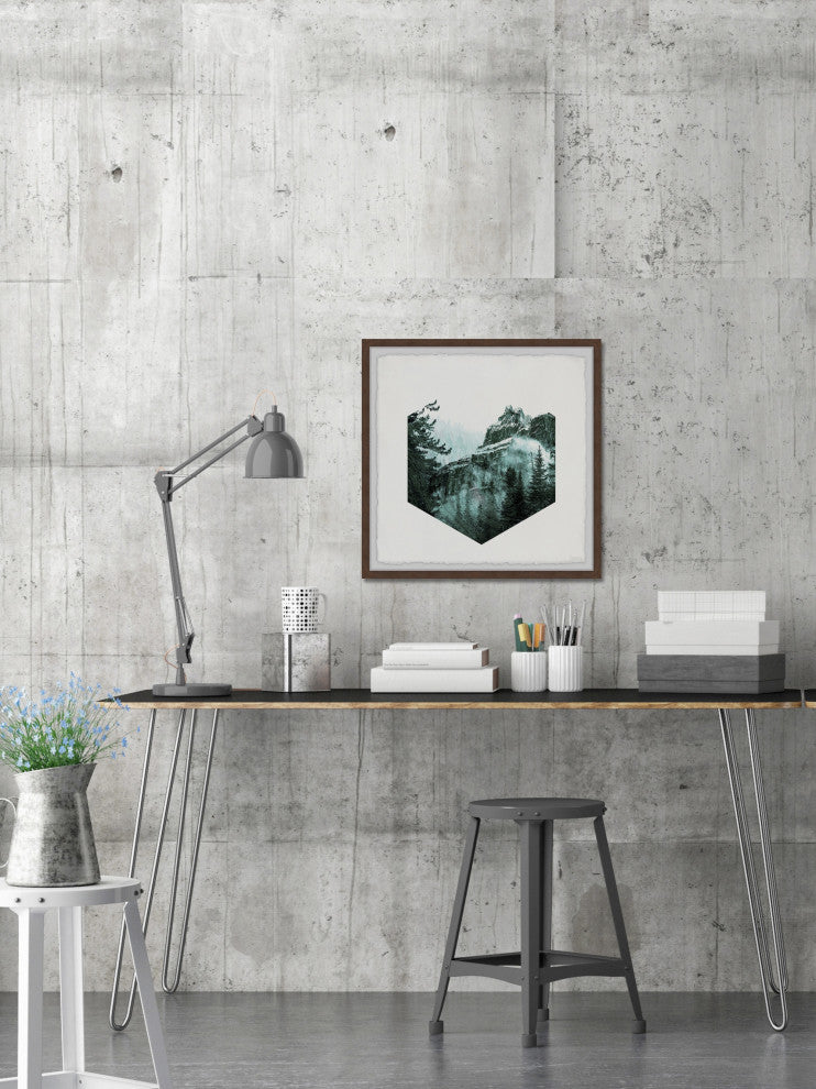 "Hexagon Forest" Framed Painting Print, 12"x12"