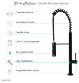 Chalet Single Handle, Pull-Down Kitchen Faucet, Matte Black