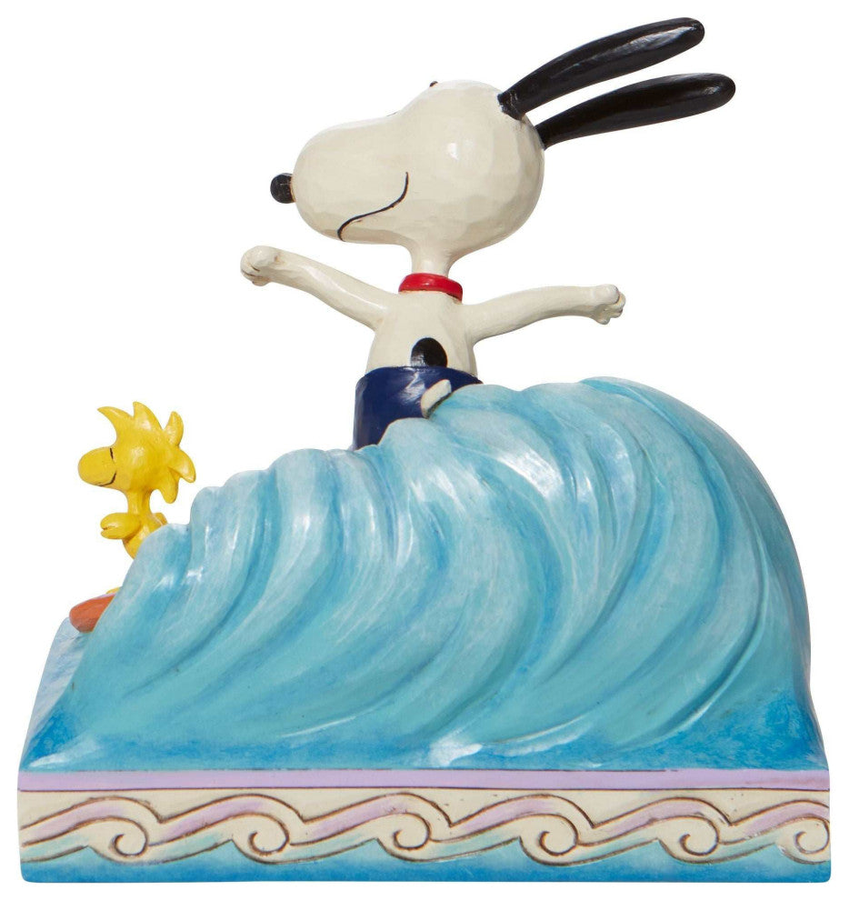 Jim Shore Cowabunga! Polyresin Snoopy Woodstock Surfing 6010114