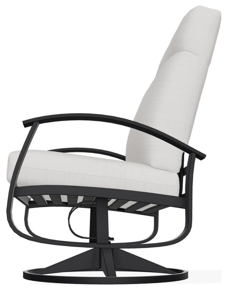 Belle Isle Cushion Deep Seat Outdoor Swivel Rocker, Tabloid Cloud/Black
