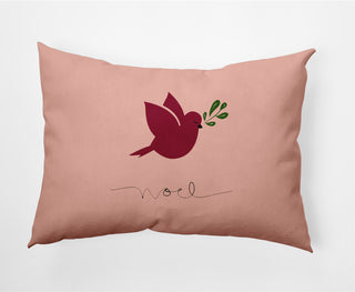 Noel Bird Decorative Throw Pillow, Pink, 14"x20"