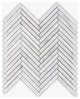 White Carrara Honed 5/8x6 Herringbone Marble Mosaic