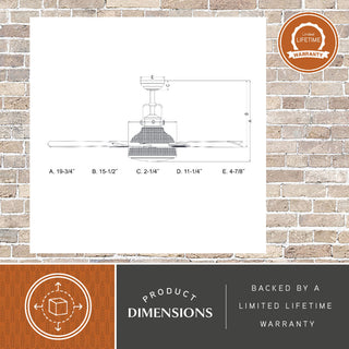 Walton LED 52" Ceiling Fan, Gold Stone