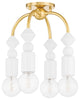 Flora 4-Light Semi Flush Mount Aged Brass