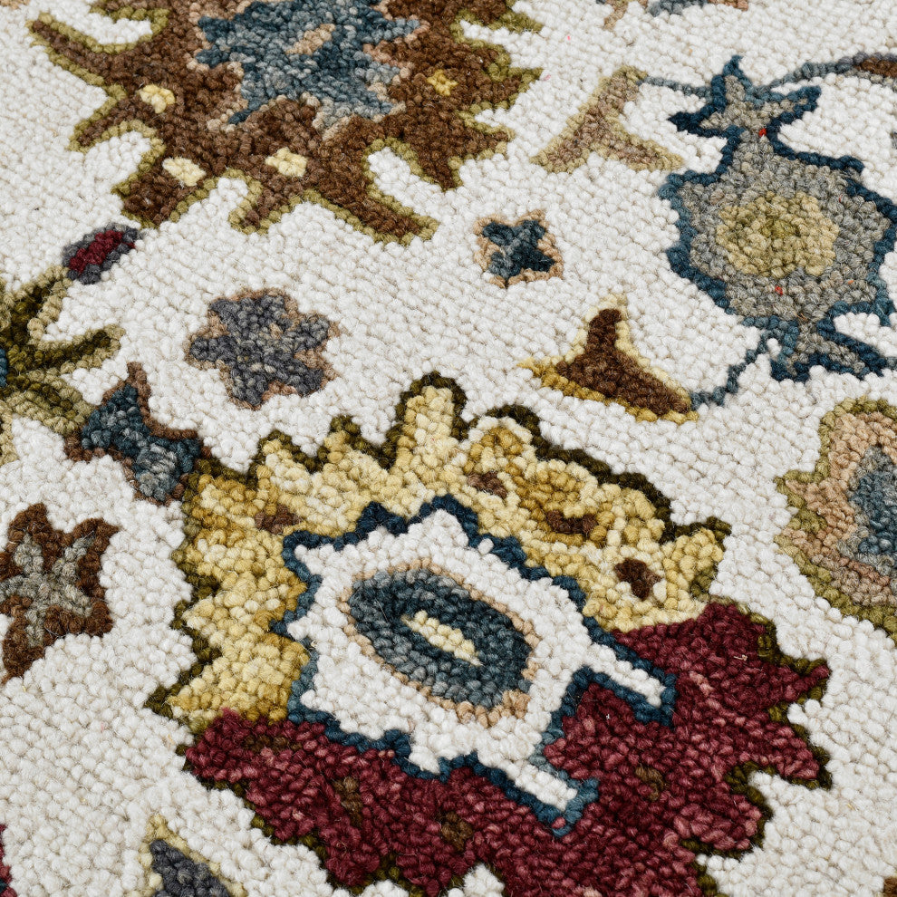 Jackson Traditional Ivory Hand-Hooked Area Rug 9' x 13'