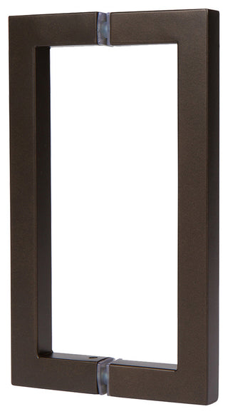 8" Back to Back Square Pull, Antique Black