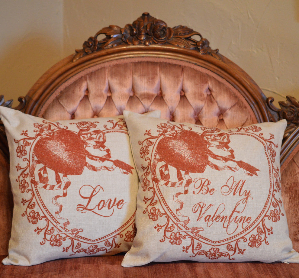 Valentine Love Throw Pillow with Insert 14"x14"
