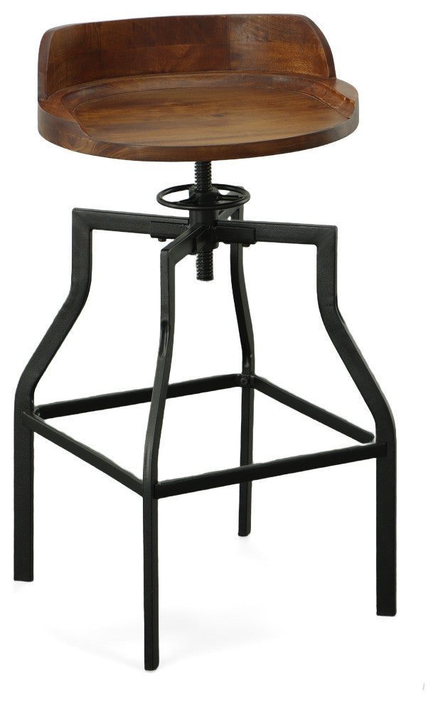 Marais Adjustable Stool, Chestnut and Black