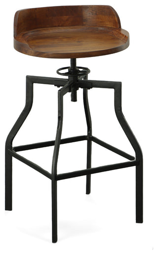 Marais Adjustable Stool, Chestnut and Black