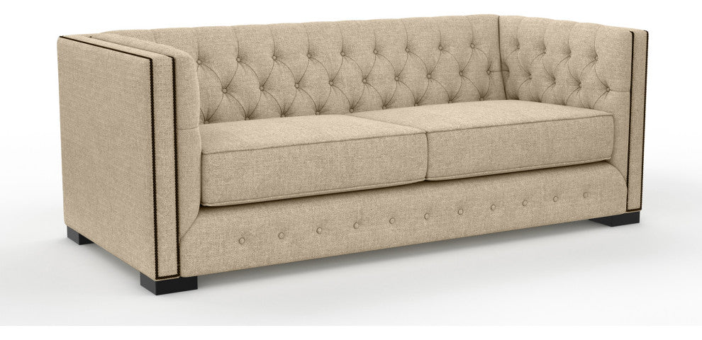 Nativa Interiors Mirel 80" Sofa, Flax, Classic Depth