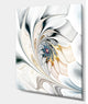 Designart - White Stained Glass Floral Art - Floral Wall Art Canvas, 12"x20"