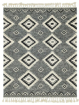 Unique Loom Ivory Mesa Area Rug, Charcoal, 8'x1', Rectangular