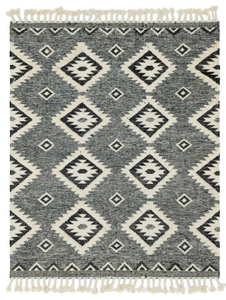 Unique Loom Ivory Mesa Area Rug, Charcoal, 8'x1', Rectangular