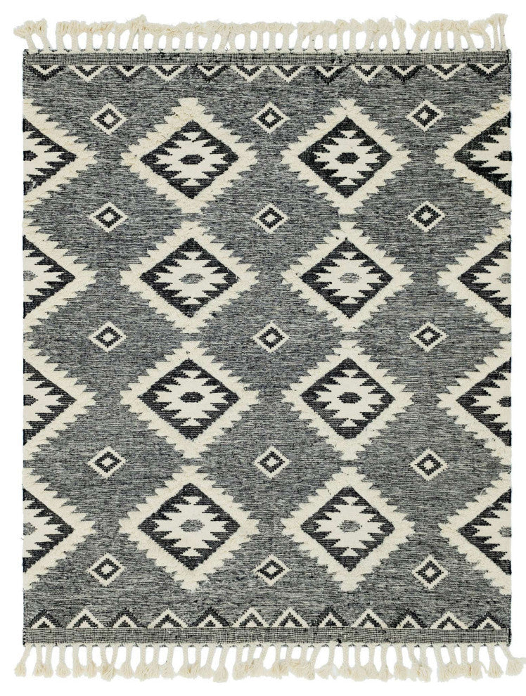 Unique Loom Ivory Mesa Area Rug, Charcoal, 8'x1', Rectangular