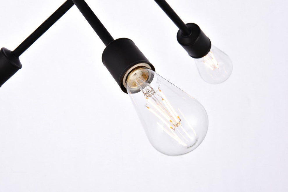 Aria 6-Light Black Flushmount