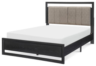 Avery Beige and Black Platform Bed
